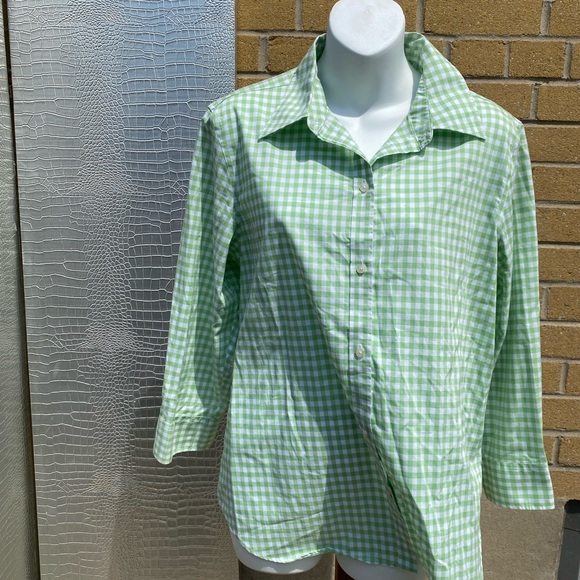 Green casual dress shit - Picture 2 of 5